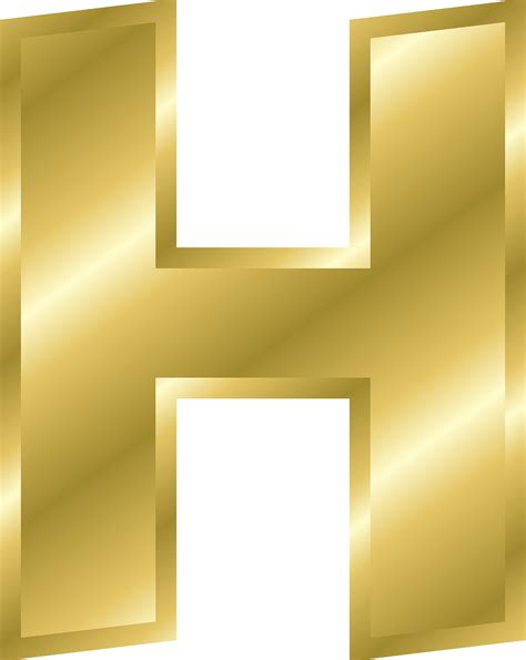 H & M Maillot De Bain H Letter - Transparent Background Gold Letter H - (1271x1280) Png
